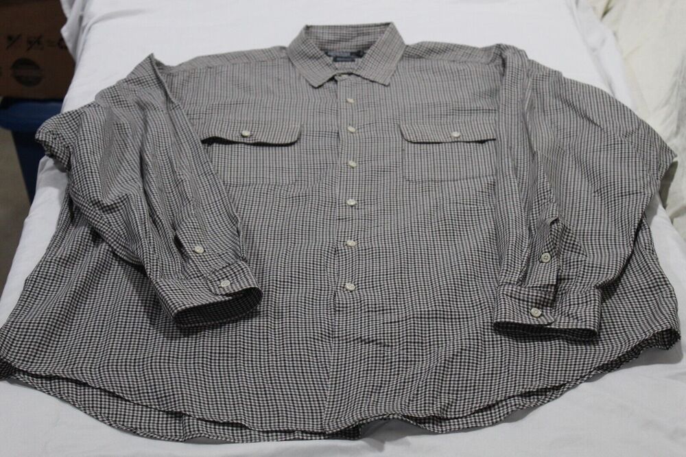 Polo by Ralph Lauren Men's XL Black/White Check Button-Up LS Business Casual
